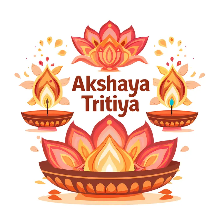 Akshaya Tritiya Diya Illustration