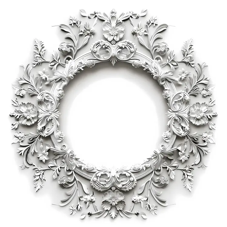 Elegant White Ornate Frame