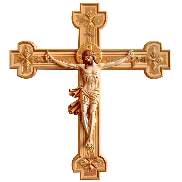 Wooden Cross with Jesus