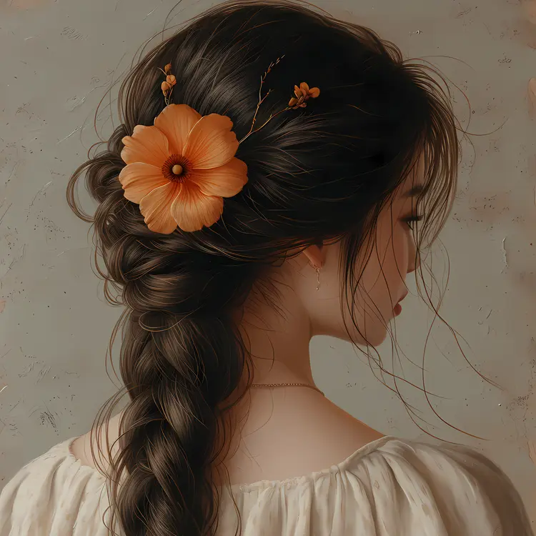 Elegant Girl with Floral Hair Accessories