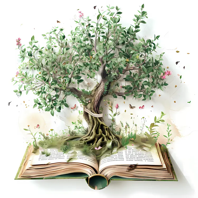 Tree Growing from an Open Book