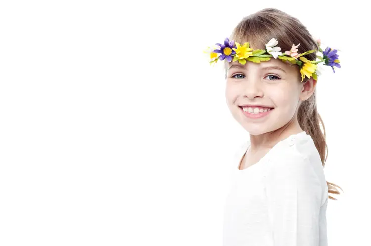 Girl with Flower Crown Smiling