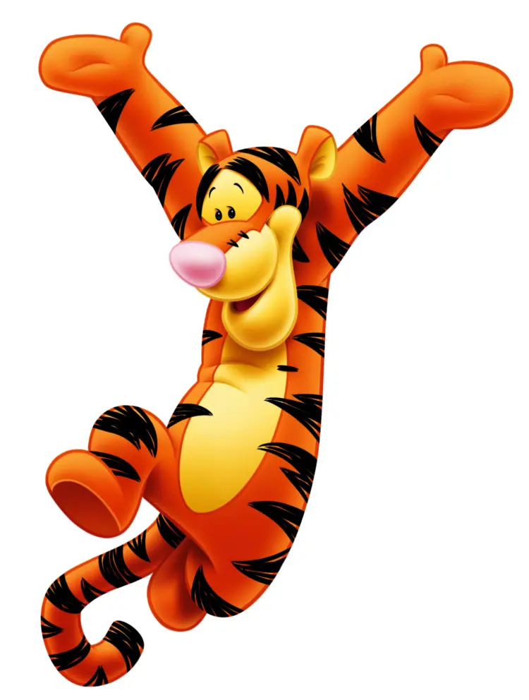 Energetic Orange Tiger Cartoon Character