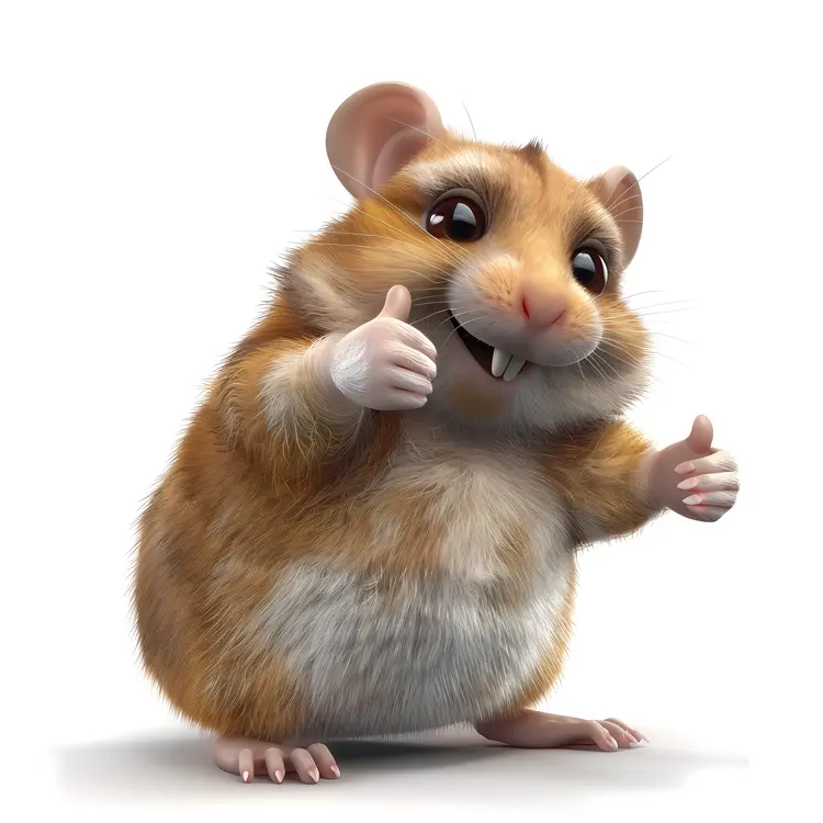 Happy Cartoon Hamster Giving Thumbs Up