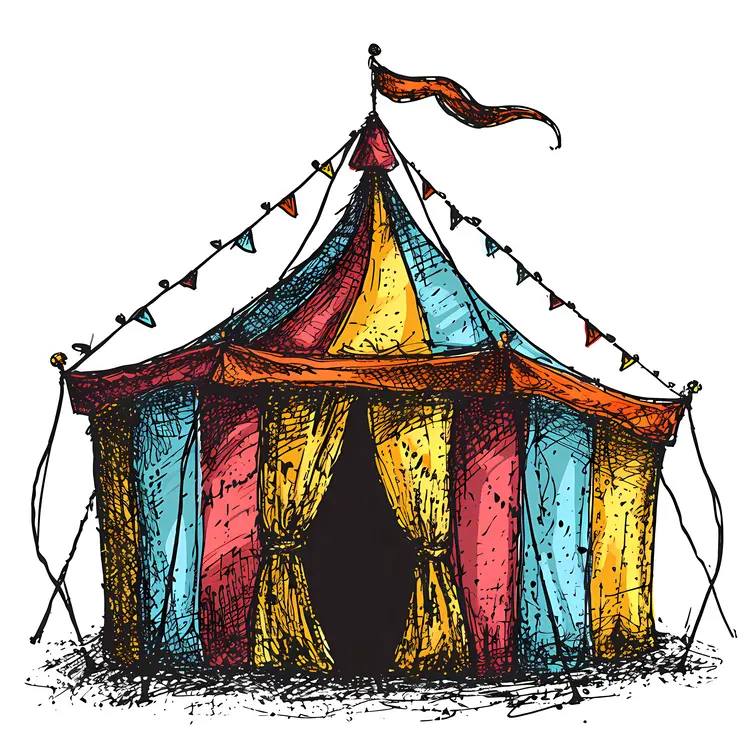 Sketchy Circus Tent Illustration