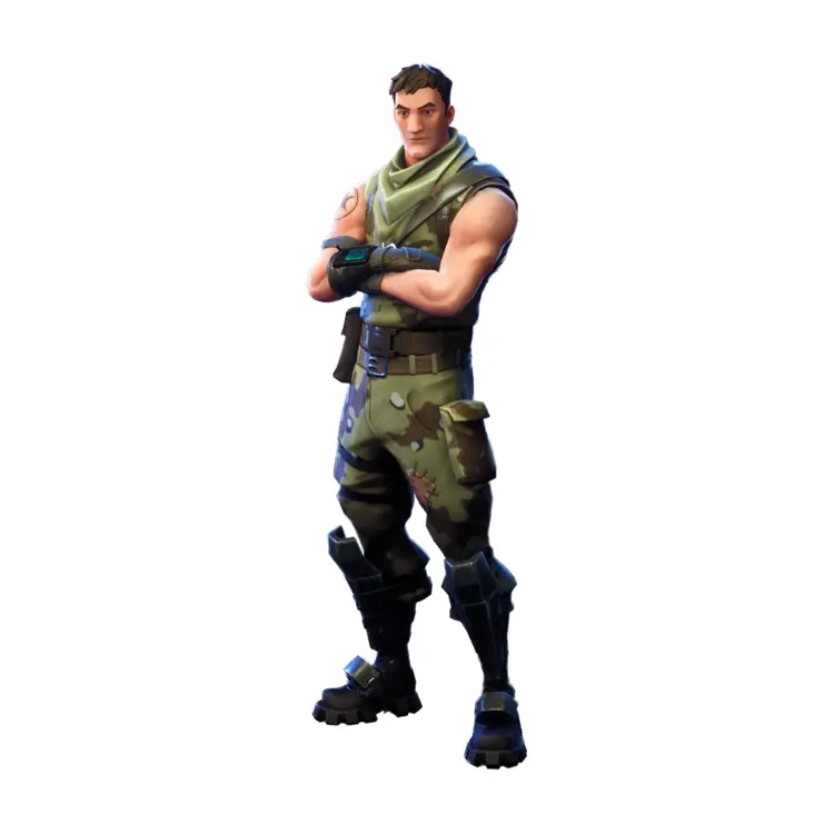 Standing Male Fortnite Character in Green Outfit
