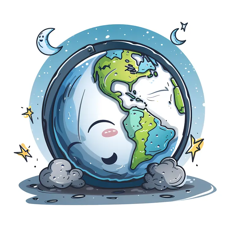 Cute Earth with Stars