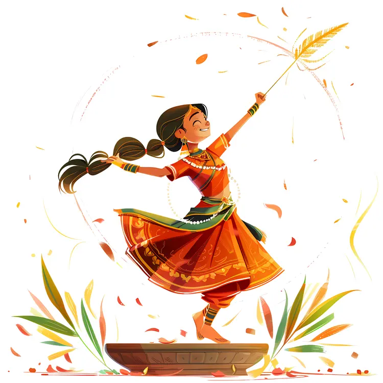 Dancing Girl in Traditional Dress