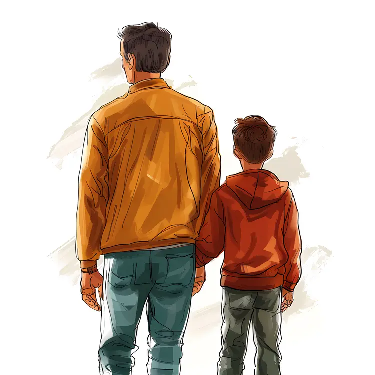 Father and Son Holding Hands