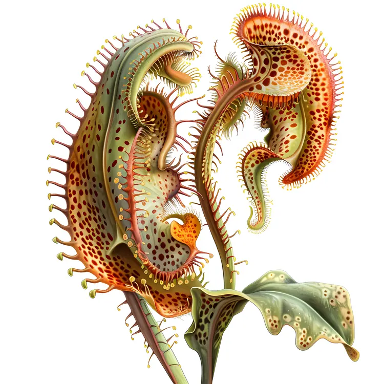 Detailed Illustration of Carnivorous Plant