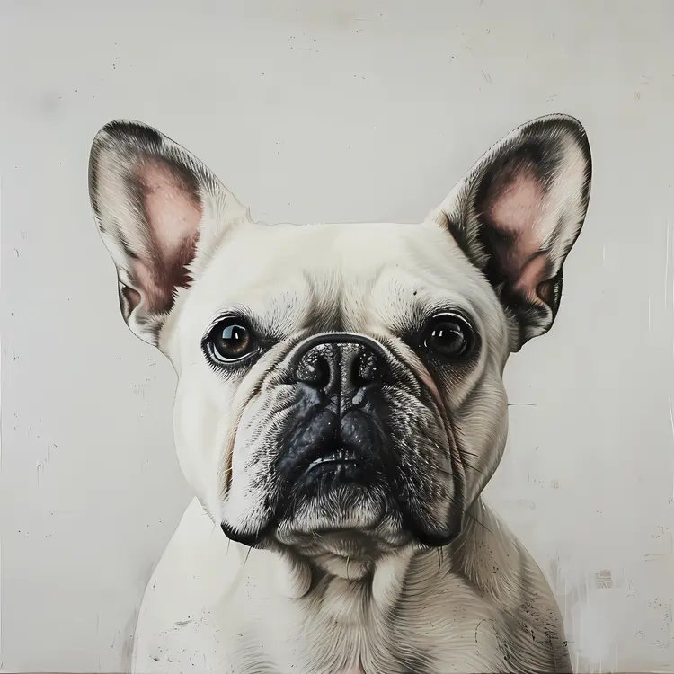 White French Bulldog Realistic Portrait