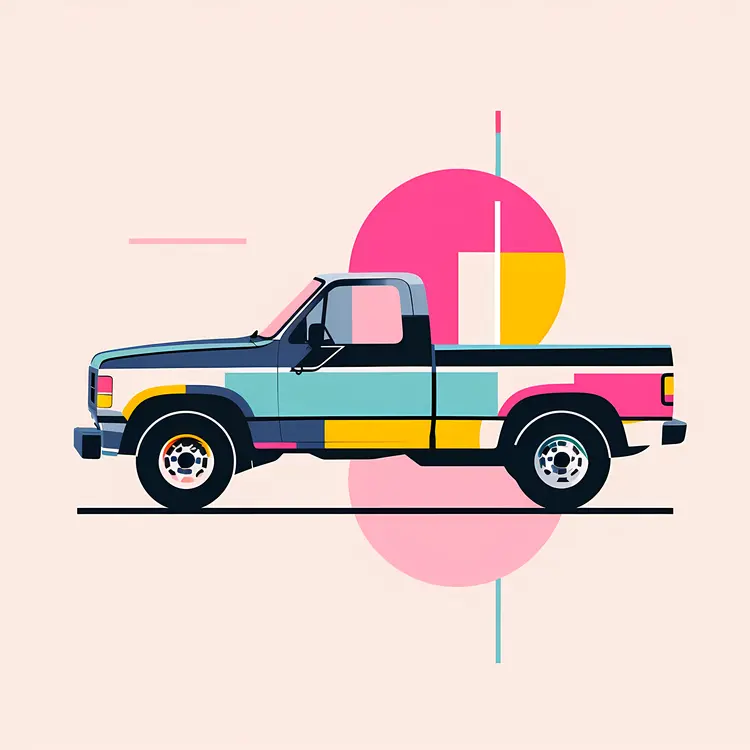 Colorful Pickup Truck Illustration