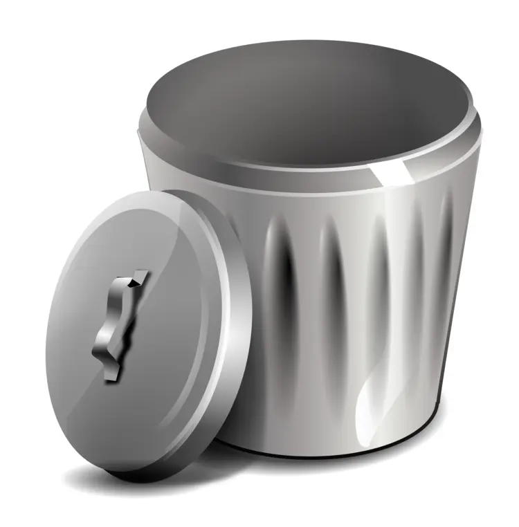 Empty Metal Trash Can