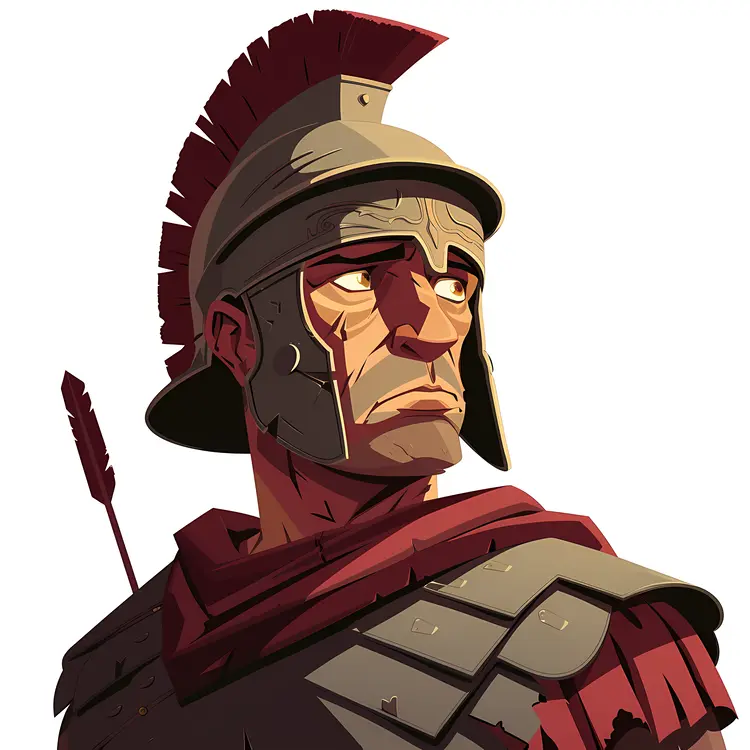 Roman Soldier in Armor Illustration