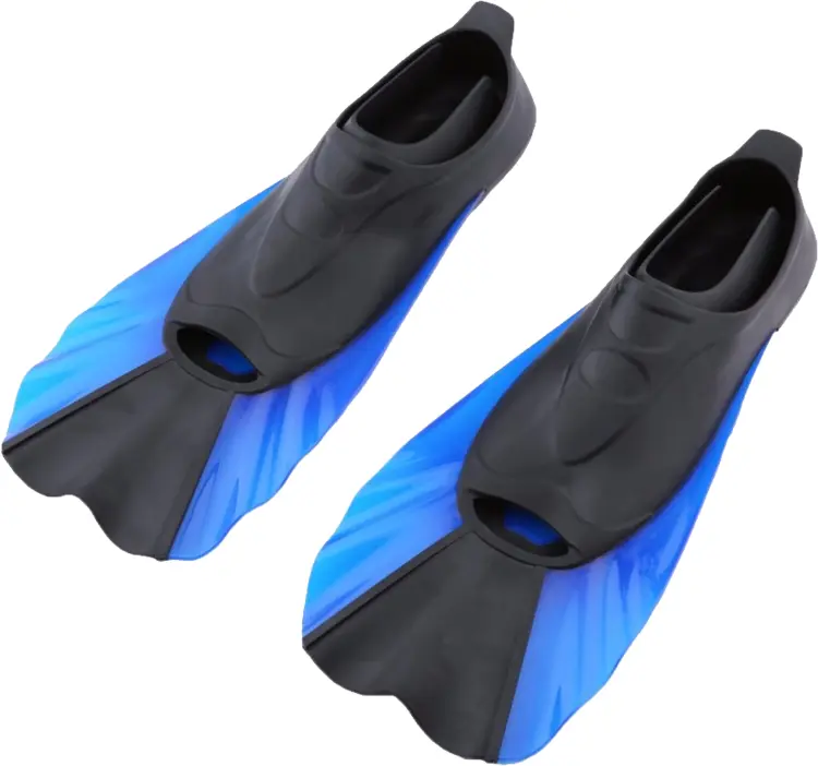 Blue and Black Short Diving Fins for Snorkeling