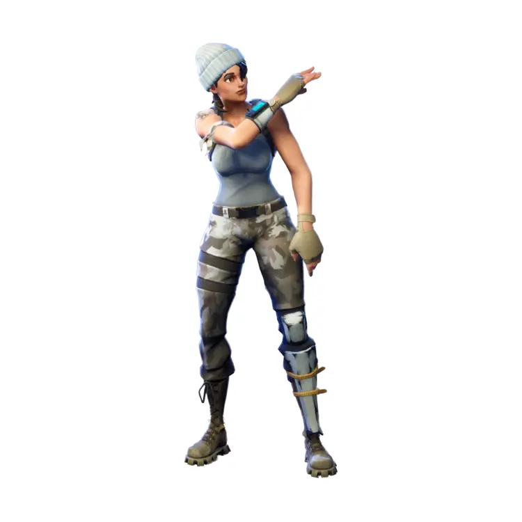 Female Game Character in Blue Outfit