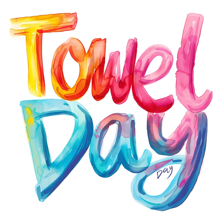 Colorful Towel Day Celebration