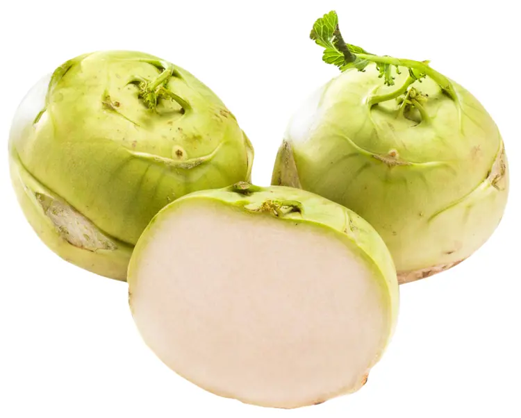 Sliced and Whole Kohlrabi