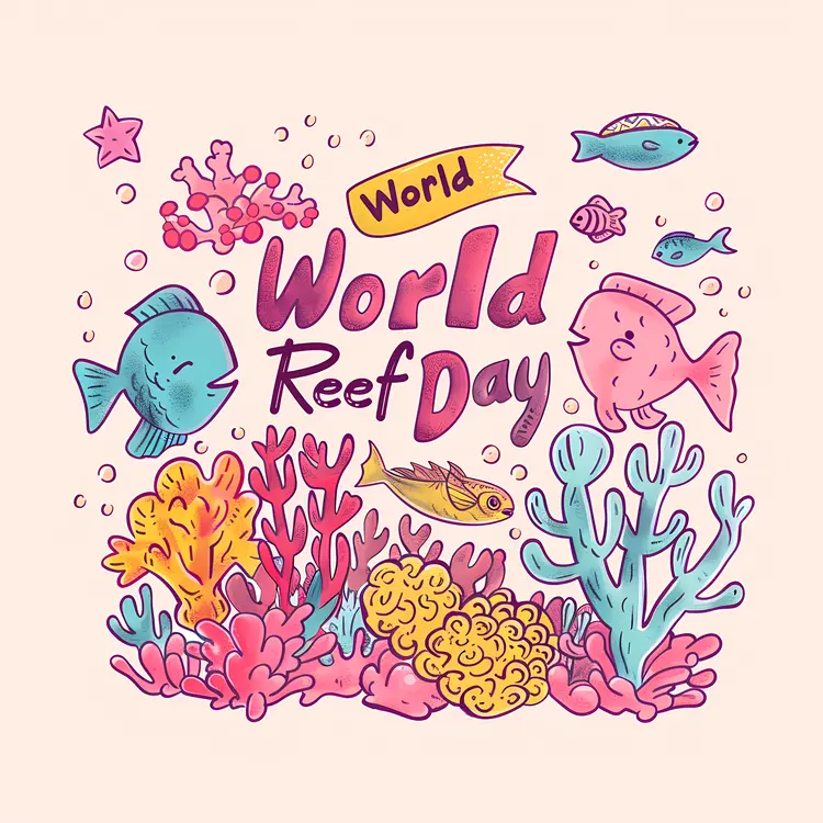 Illustration of Coral and Fish for World Reef Day