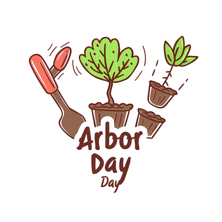 Tree Planting with Shovel for Arbor Day
