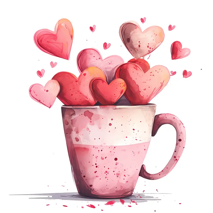 Cup with pink hearts