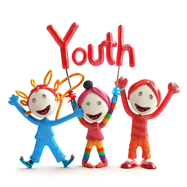 Colorful Youth Characters Celebrating