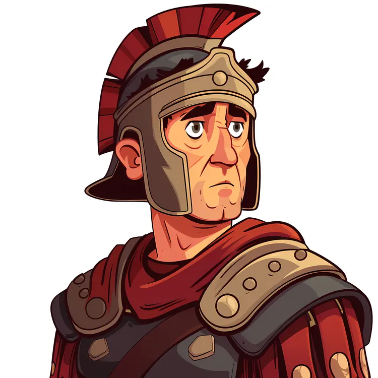 Cartoon Roman Soldier with Armor
