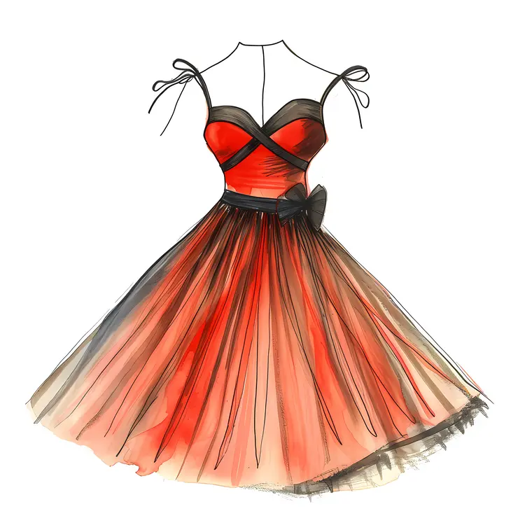 Elegant Red Dress with Bow