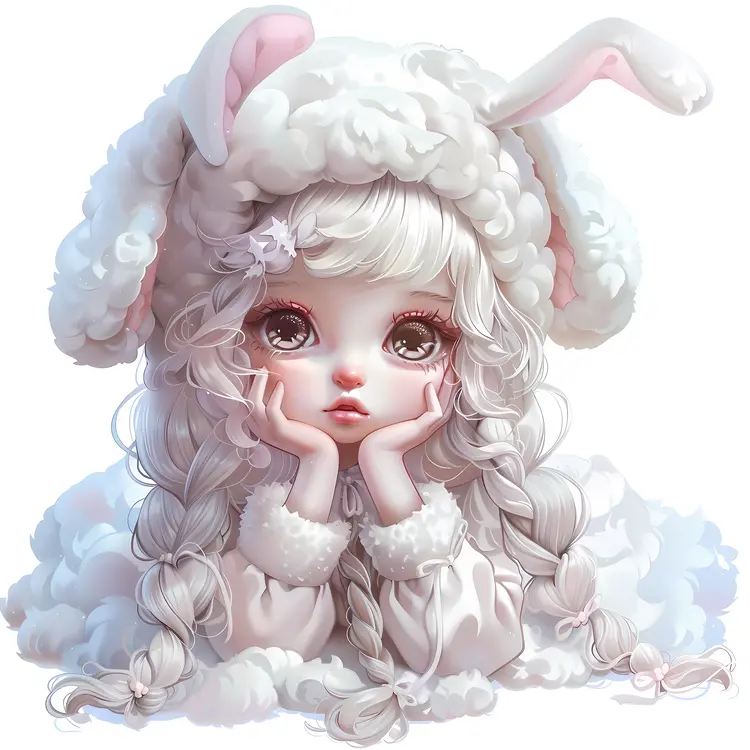 Adorable Girl in Bunny Outfit