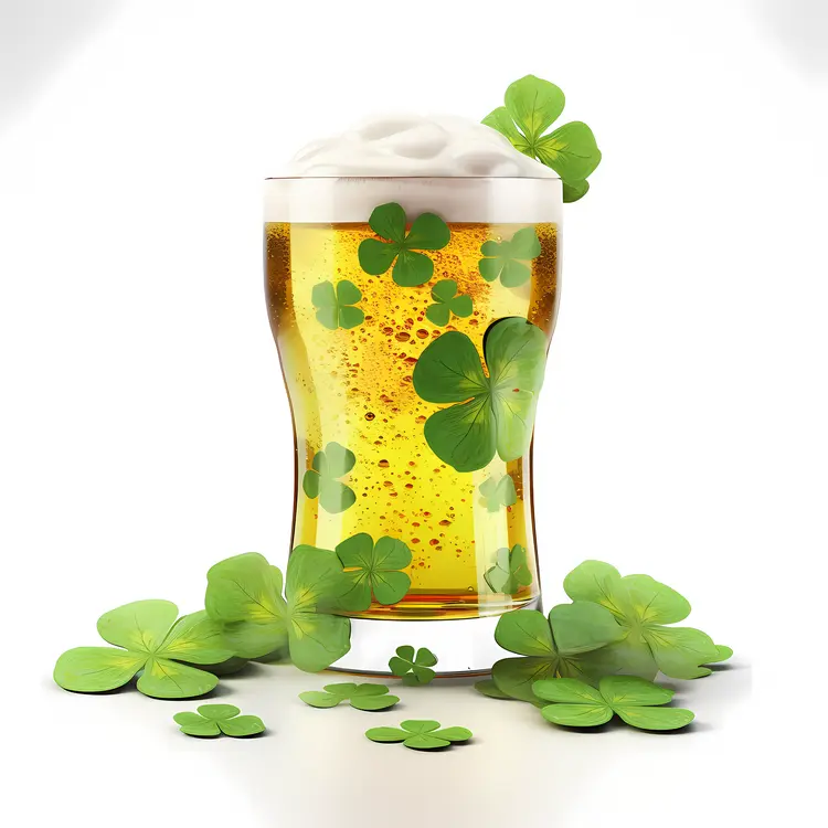 Beer Glass with Shamrocks