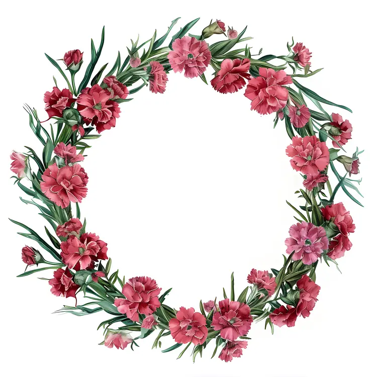 Red Floral Wreath with Greenery