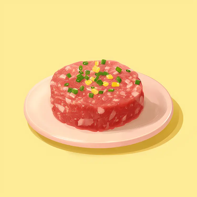 Tartare Dish with Garnish on Plate