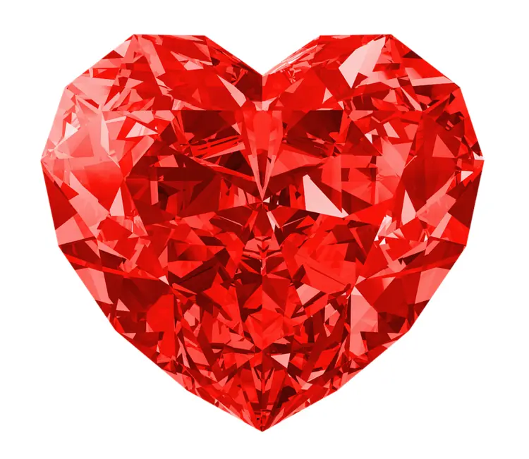 Heart-shaped Sparkling Ruby Gemstone
