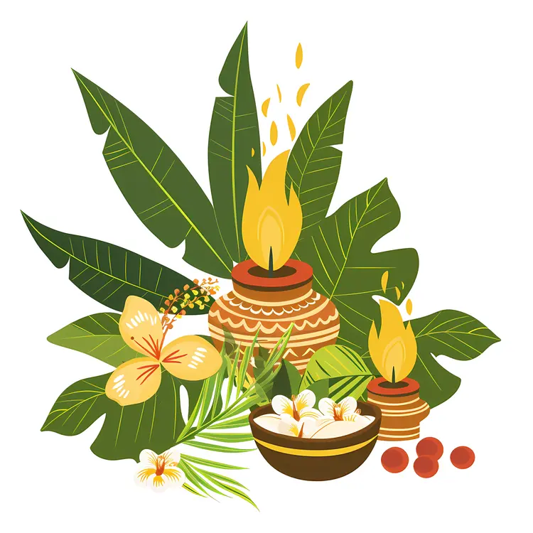 Traditional Lamps with Leaves and Flowers