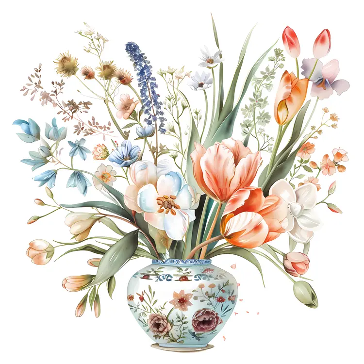 Elegant Floral Arrangement in Decorative Vase