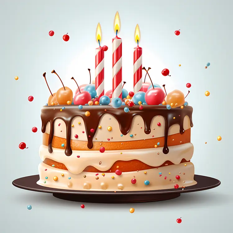 Delicious Birthday Cake with Candles
