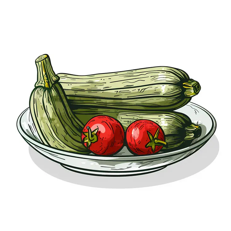Zucchinis and Tomatoes in Bowl