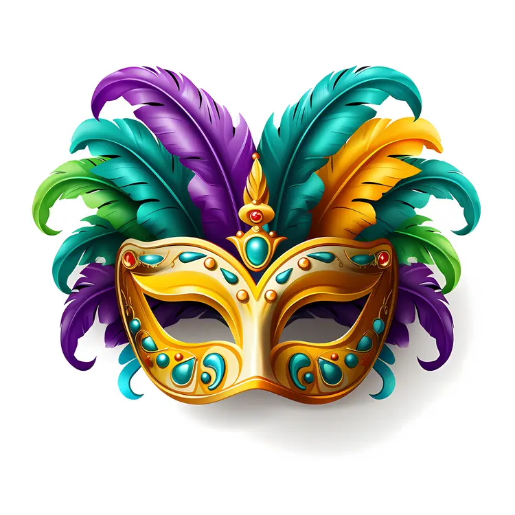 Feathered Mask for Mardi Gras Celebration