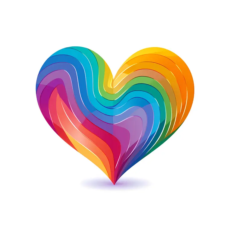 Wavy Rainbow Heart