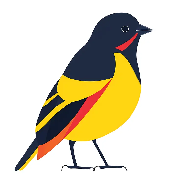 Bright Bird with Yellow and Red Markings