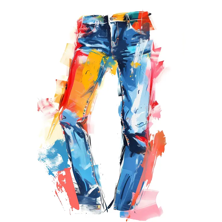 Colorful Artistic Jeans Illustration