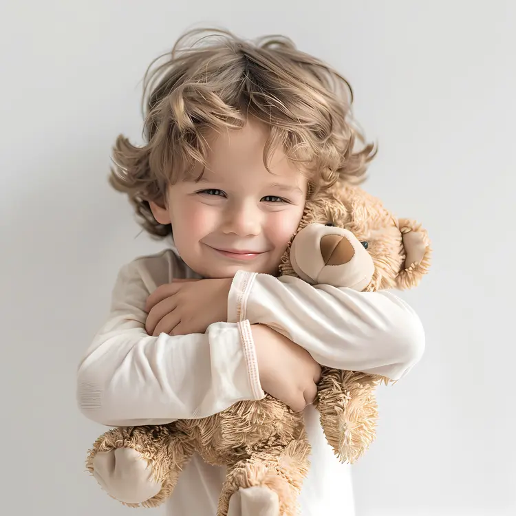 Child Hugging a Teddy Bear