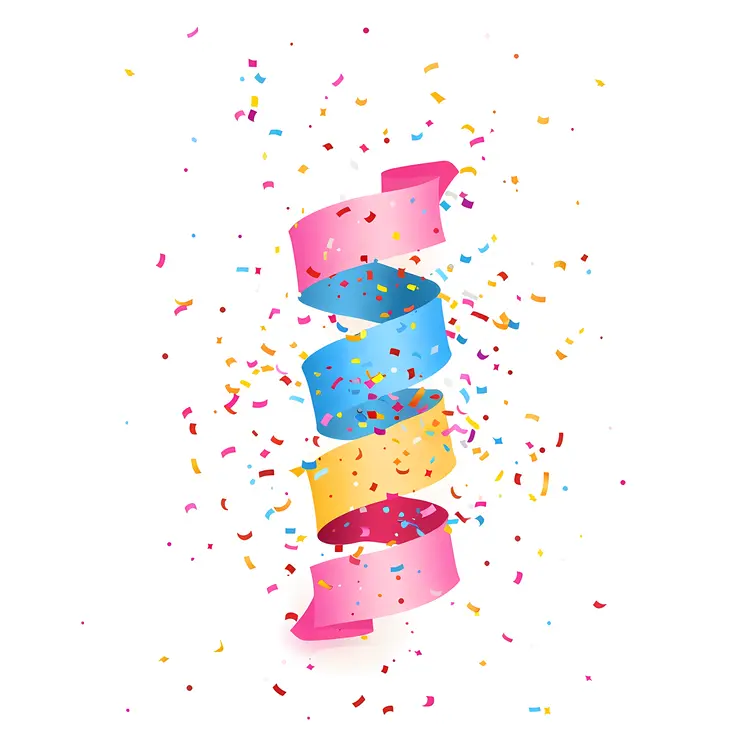 Colorful Confetti and Streamers for Festive Celebrations