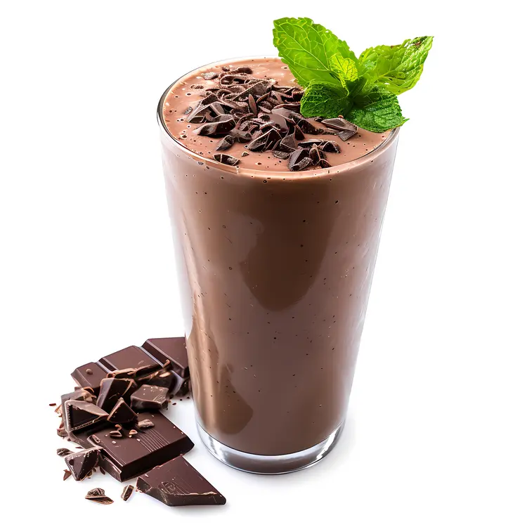 Chocolate Milkshake with Mint and Chocolate Chunks