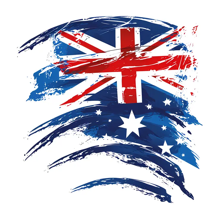 Artistic Brush Stroke Australian Flag