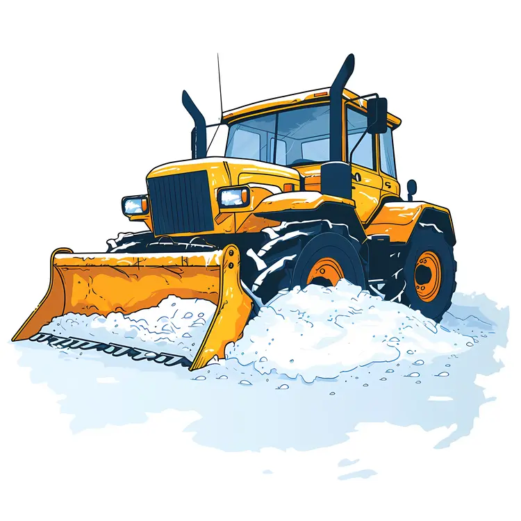 Yellow Snow Plow in Action