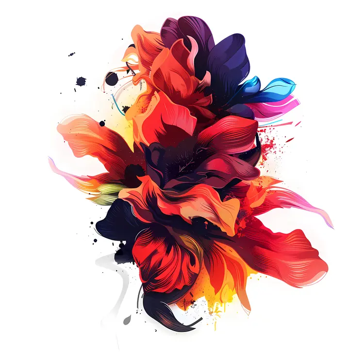 Abstract Colorful Flowers