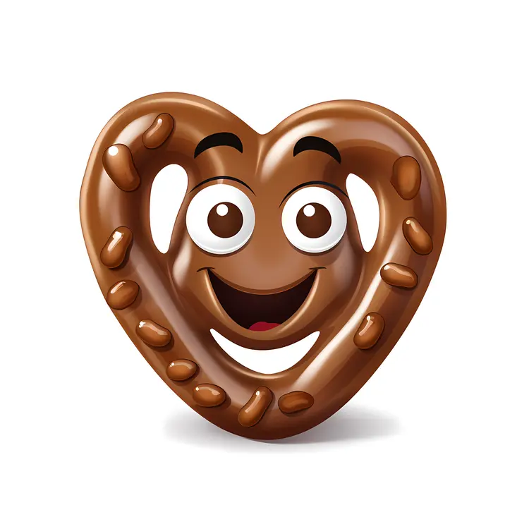 Cute Heart-shaped Pretzel Cartoon