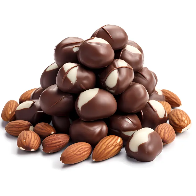 Pile of Chocolate-Covered Almonds
