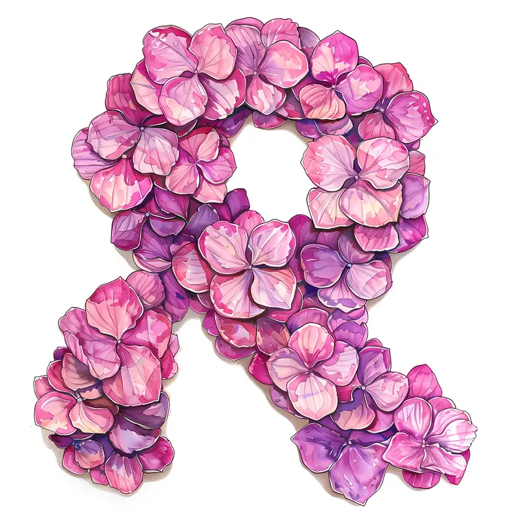 Pink Flower Ribbon for Awareness